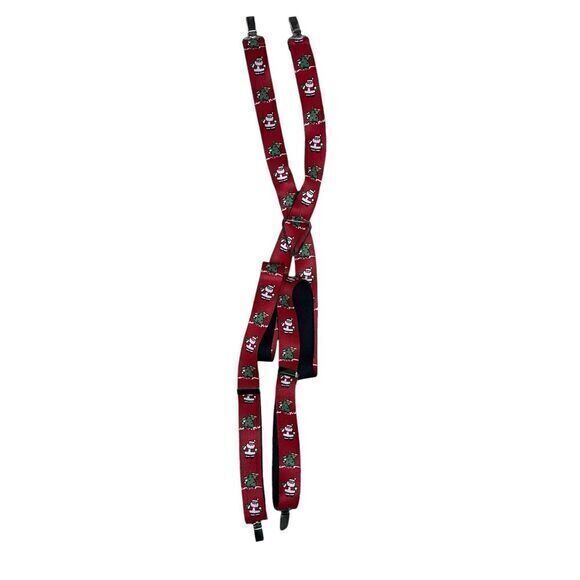 Vintage‎ Pelican USA  Christmas Suspenders Santa Christmas Tree Red Adjustable - Picture 7 of 7